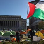 students continue to protest at an encampment supporting palestinians on the columbia university campus during the ongoing conflict between israel and the palestinian islamist group hamas in new york city u s april 25 2024 photo reuters